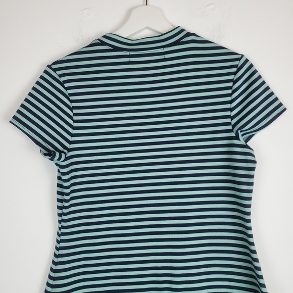 Free People Beach Mini Dress Womens Medium Blue Stripes Casual Preppy - Picture 7 of 12